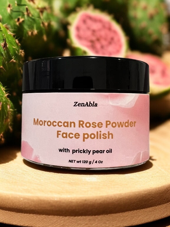 Moroccan Rose Powder Face Polish with Prickly Pear Oil