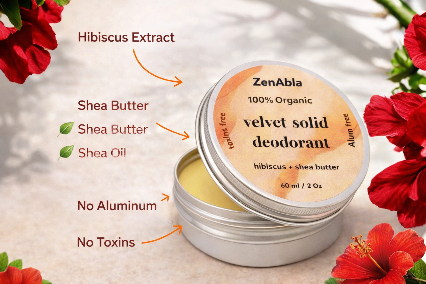 Velvet Hibiscus – Solid Organic Deodorant