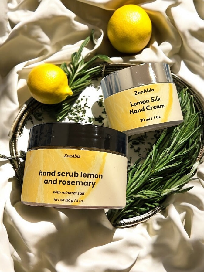 Lemon Hand Care Duo – Scrub & Cream Set